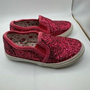 Cat & Jack Pink Glitter Slip-On Sneakers